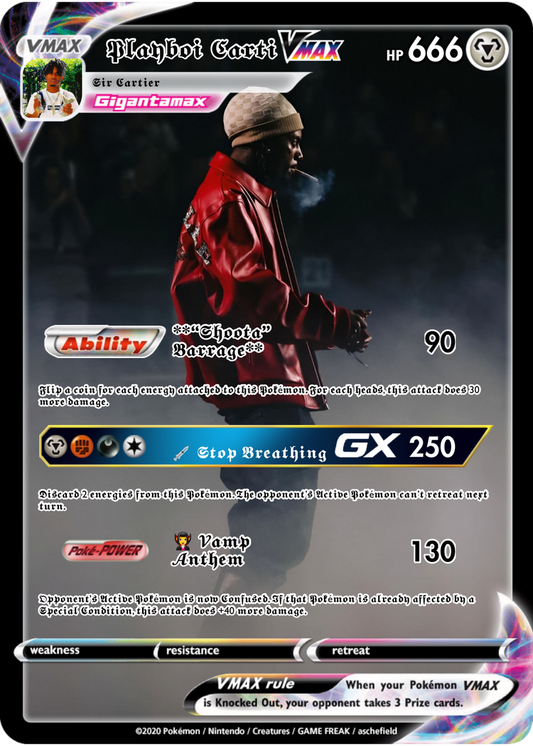Playboi Carti (5 Card Bundle) – Custom Pokémon Card Bundle (RareRapCards Exclusive)