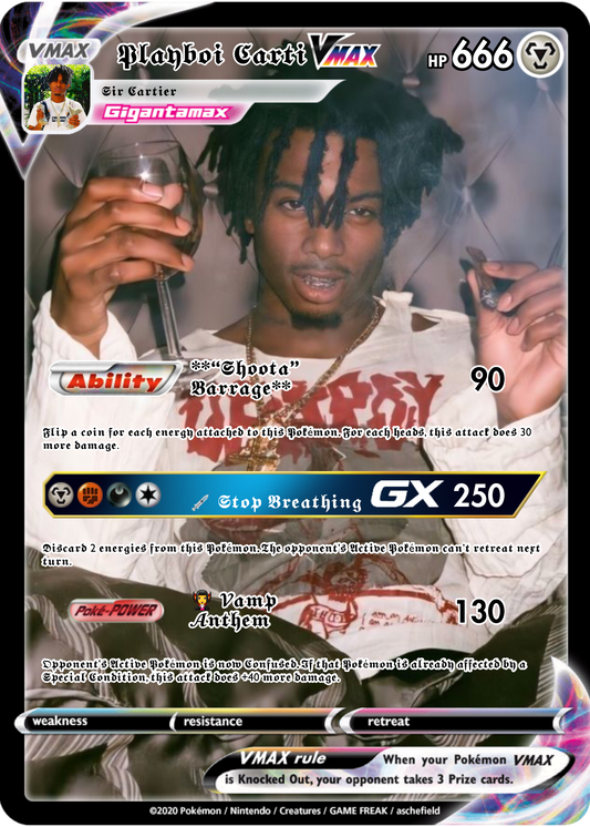 Playboi Carti - SELF TITLED VMAX – Custom Pokémon Card (RareRapCards Exclusive)